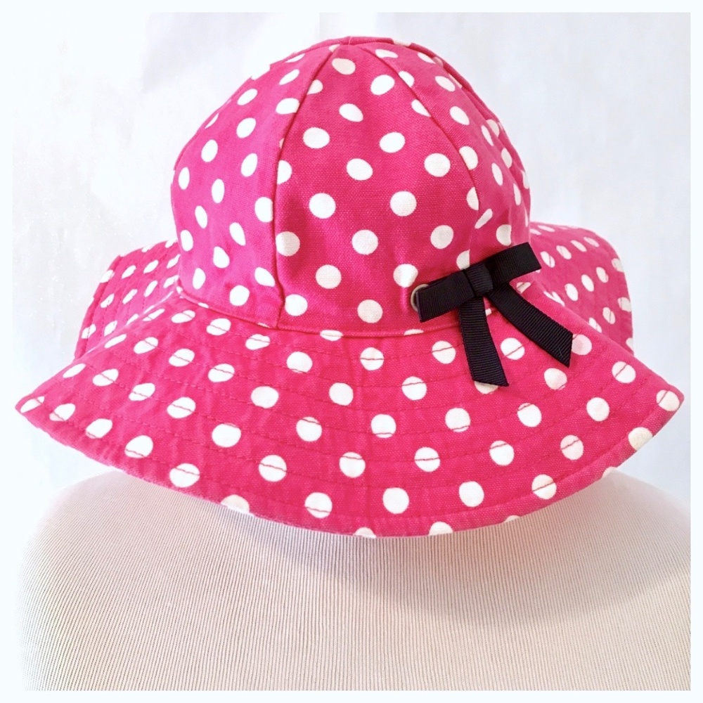 3/$15 Gymboree Pink White Polka Dot Bucket Sun Hat